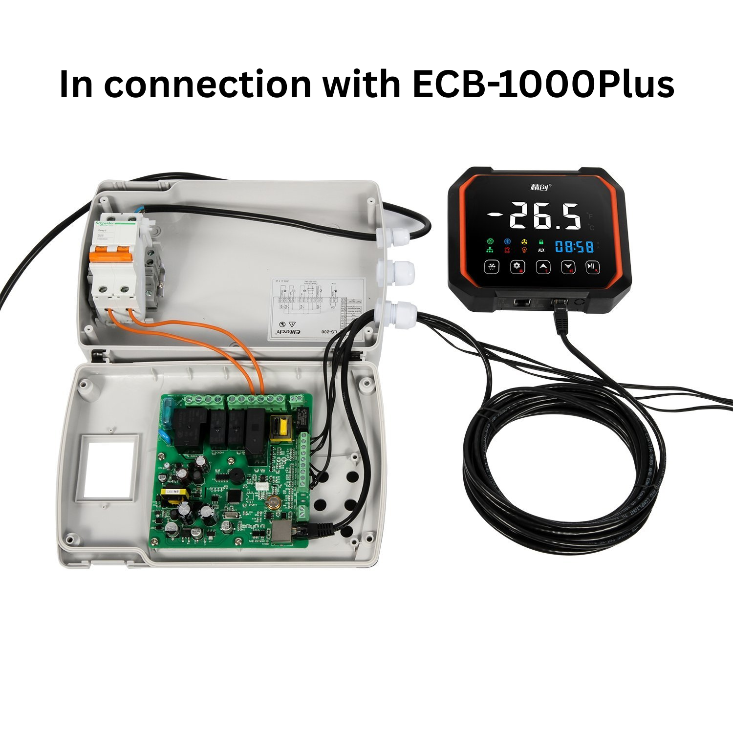 Elitech LS200 WiFi Single-phase Split Plastic Electric Control Panel With Refrigeration 3HP, Defrost, Fan, Light and Alarm Output 100-256VAC WiFi Network, With Temperature & Defrost Probe Sensor, Three-way Digital Inputs, RS-485 & Bluetooth