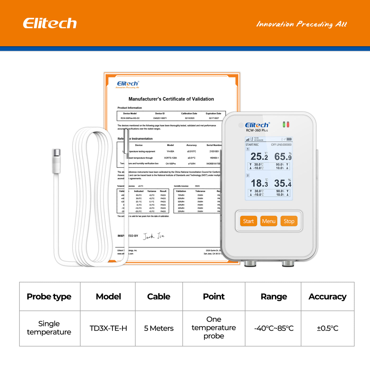 Elitech rcw-800w-the registrador de datos inalámbrico de temperatura y