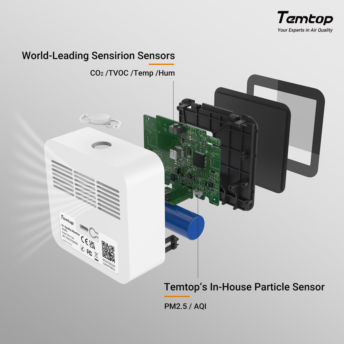 Temtop M10+ Smart Indoor Air Quality Monitor — ElitechEU