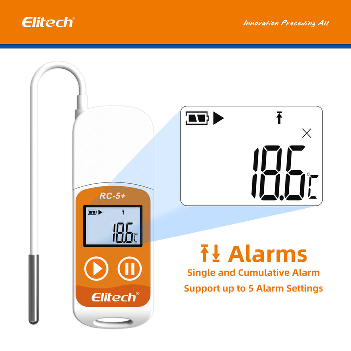 Elitech RC-5+ TE PDF USB Temperature Data Logger with External Probe -40℃~85℃
