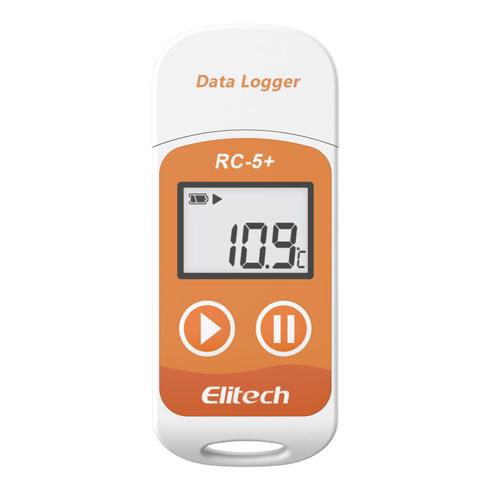 Elitech RC-5+ Temperaturdatenlogger, PDF-USB-Temperaturdatenrekorder, 32000 Punkte, mit zertifizierter Kalibrierung