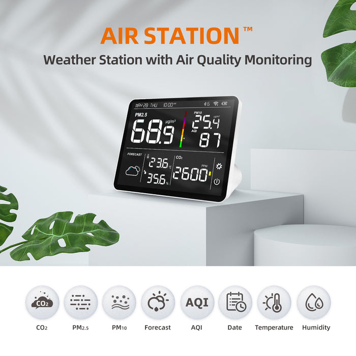 Monitor de calidad del aire Temtop M100, estación de aire inteligente WiFi PM2.5 PM10, medidor de CO2, Detector de temperatura y humedad para el hogar