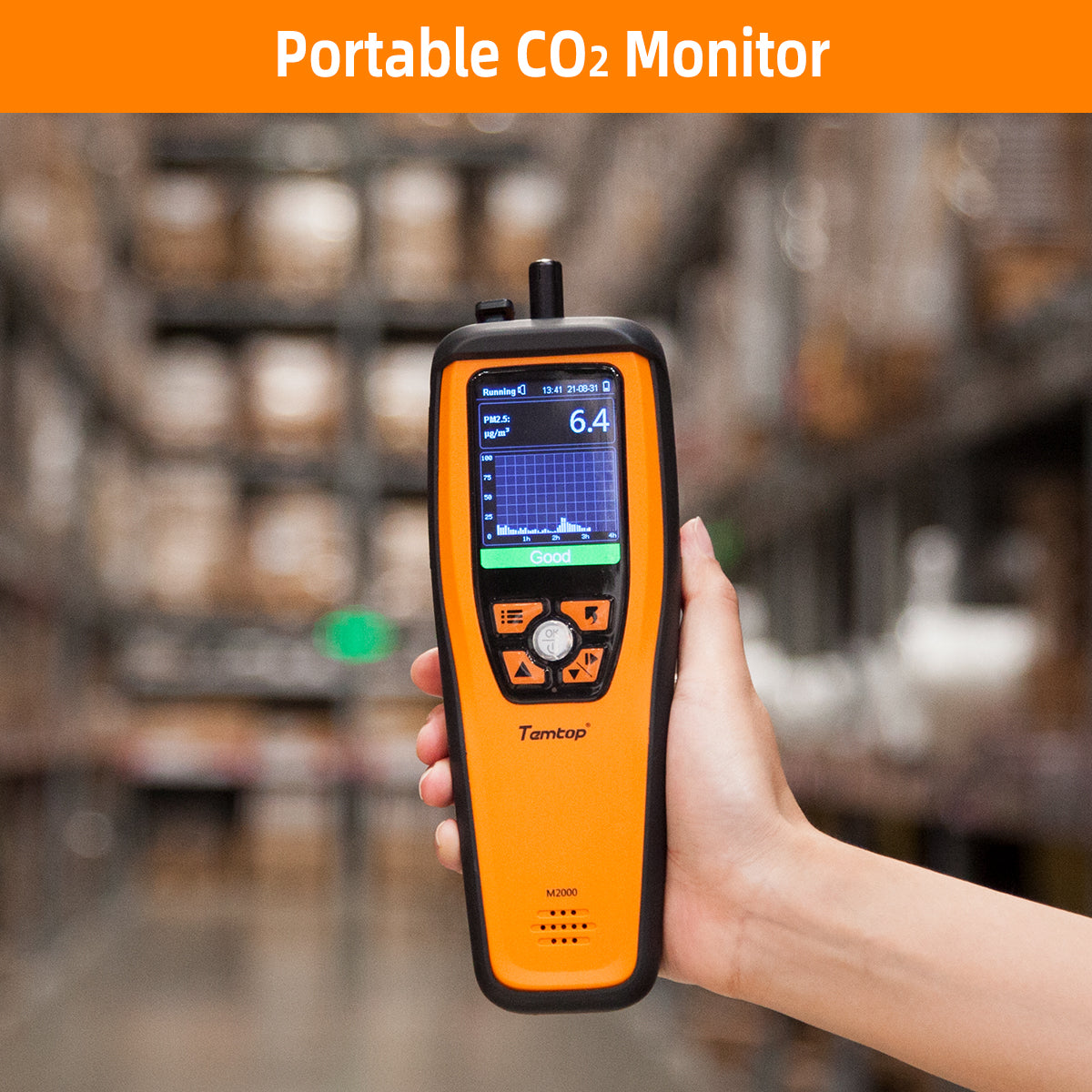 Temtop M2000 2nd CO2 Air Quality Monitor, Air Quality Detector for PM2.5 PM10 Particles CO2 HCHO