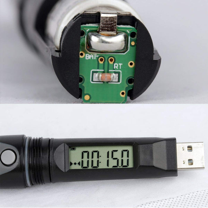 Elitech RC-51 PDF USB Temperature Data Logger Recorder Tester Points Pen Style 32000 Record Points (Black)