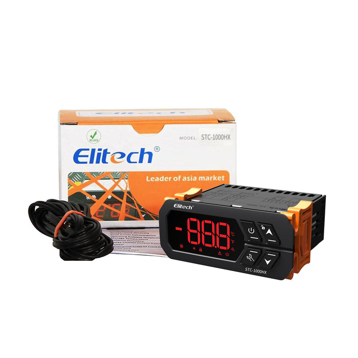 Termostato controlador de temperatura Elitech STC-1000HX, actualización STC-1000, interruptor automático de refrigeración y calefacción, ℃/℉, con sensor de sonda de temperatura NTC