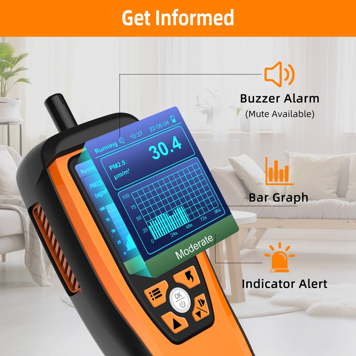 Temtop M2000 2nd CO2 Air Quality Monitor, Air Quality Detector for PM2.5 PM10 Particles CO2 HCHO