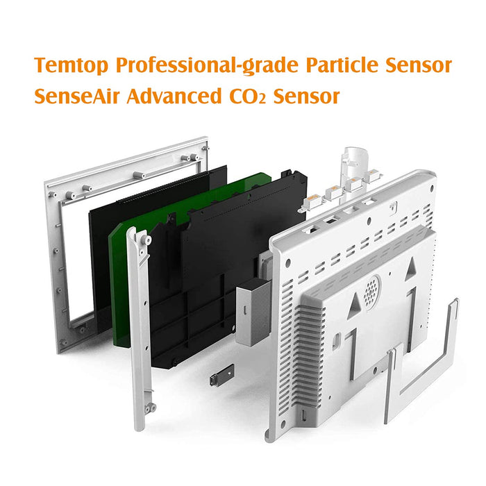 Monitor della qualità dell'aria interna Temtop P20C - Misura l'umidità della temperatura CO2 PM2.5 PM10