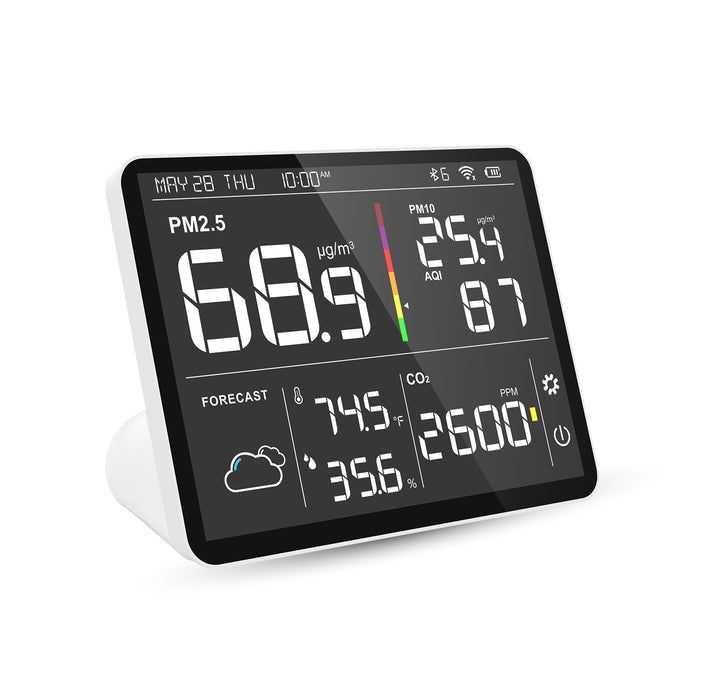 Monitor de calidad del aire Temtop M100, estación de aire inteligente WiFi PM2.5 PM10, medidor de CO2, Detector de temperatura y humedad para el hogar