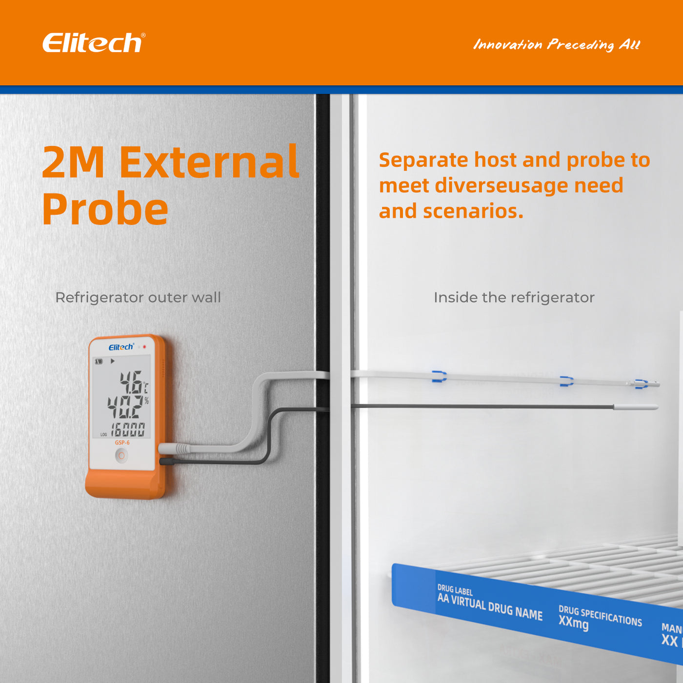 Elitech Software Elitech GSP-6 Temperature and Humidity Data Logger with External Probe ...