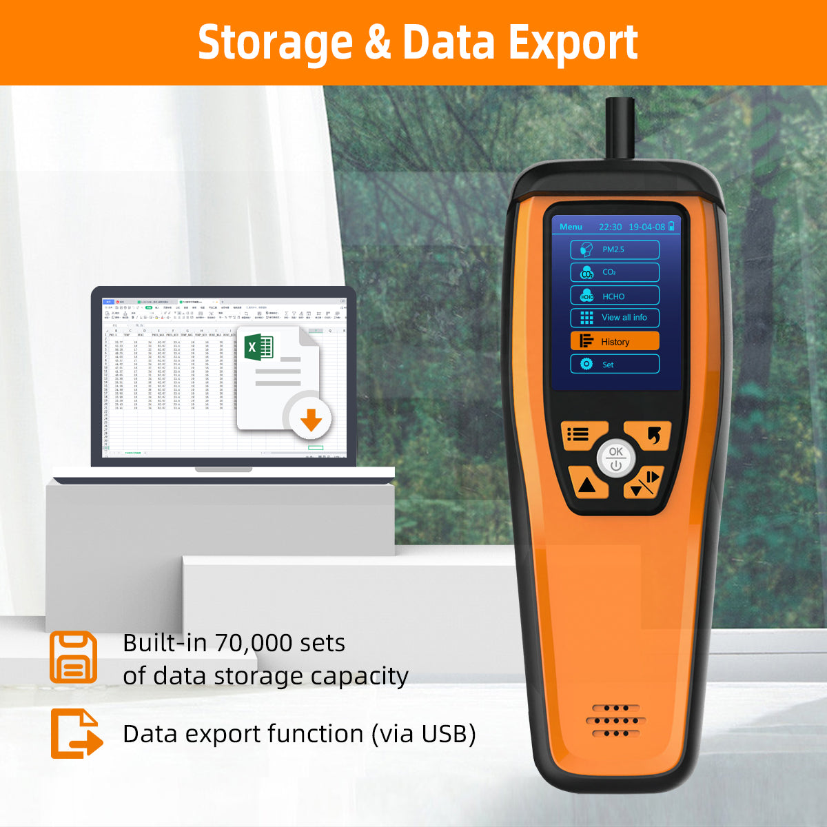 Temtop M2000 2nd CO2 Air Quality Monitor, Air Quality Detector for PM2.5 PM10 Particles CO2 HCHO