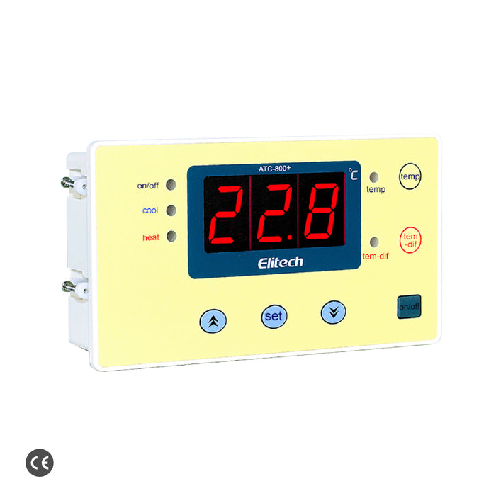 Elitech ATC-800+ Digitaler Temperaturregler, 10 A Heiz- und 20 A Kühlsteuerausgänge mit 0,1 ℃ Auflösung