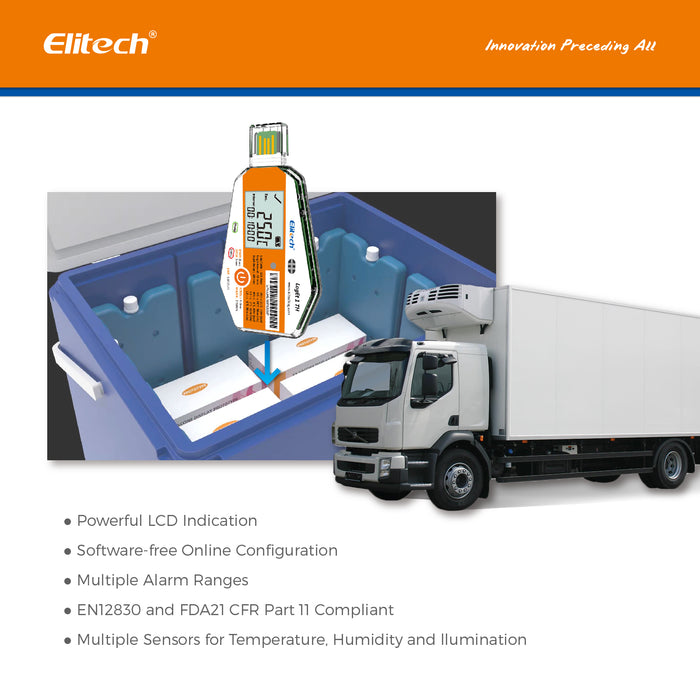Elitech LogEt-1TH Single Use Temperature and Humidity Data Logger, Vaccine and Pharmaceutical Data Logger, Disposable Temperature Recorder for Vaccine and Pharmaceutical
