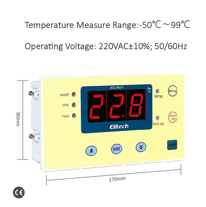 Elitech ATC-800+ Digital Temperature Controller Heating and Cooling Mode - Elitech UK