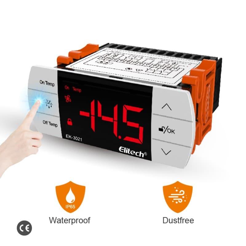 Elitech EK-3021 Two-way Output Digital Temperature Controller Refrigeration System with Defrost Mode, With Temperatue Sensor and Evaporator Defrost Sensor, Touch-Key - ElitechEU