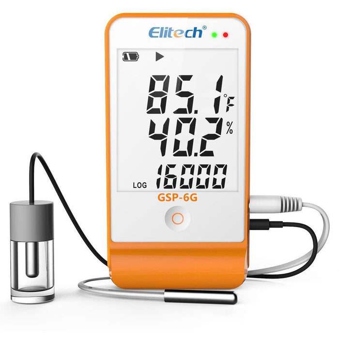 Elitech GSP-6G Temperature and Humidity Data Logger with Glycol Bottle Temperature Sensor Dual External Sensors - ELITECH UK