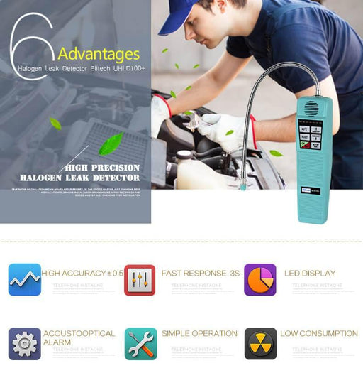 Elitech HLD-100+ Refrigerant Leak Detector HVAC Corona Sensor Freon Tester - ELITECH UK