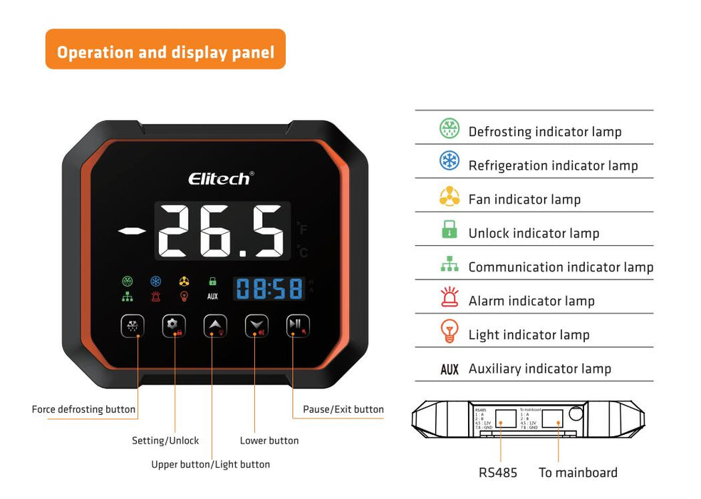 Elitech LS-200 Electric Control Box with Remote Control Panel for Cooling and Defrost and Fan - Elitech UK