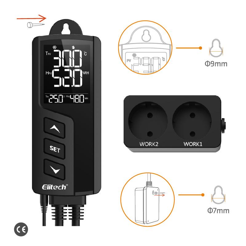 Elitech STC-1000Pro TH Temperature and Humidity Controller, Prewired - Just Plug and Play, Wall-mounted - Elitech UK