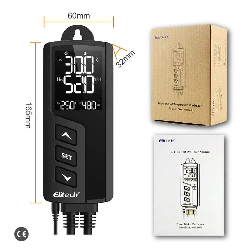 Elitech STC-1000Pro TH Temperature and Humidity Controller, Prewired - Just Plug and Play, Wall-mounted - Elitech UK