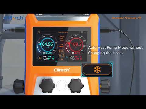 Elitech EMG-40V Intelligent 4 Valves Digital Refrigeration Heat Pump Manifold with 5” Smart Touch Screen