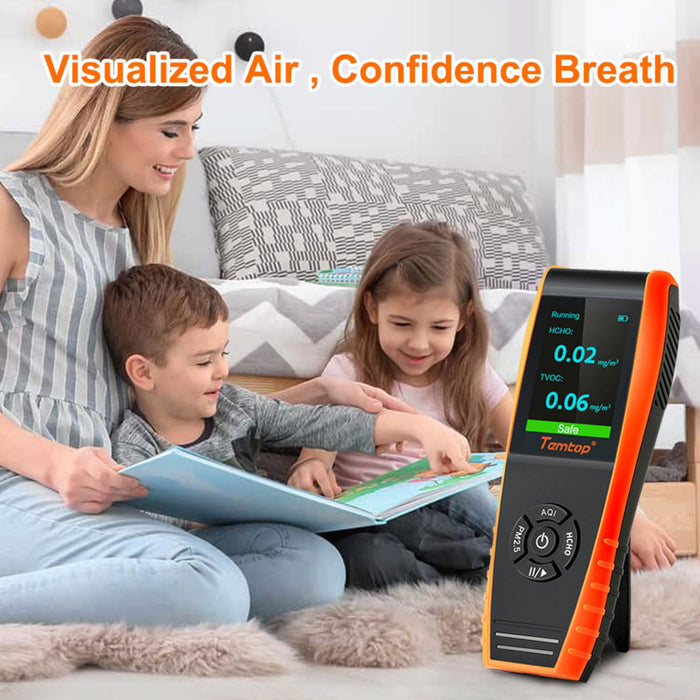Temtop Air Quality Monitor Air Pollution Tester for Indoor and outdoor with PM2.5/PM10/HCHO/AQI/Particles/VOCs Humidity and Temperature, LKC-1000S+ - Elitech UK