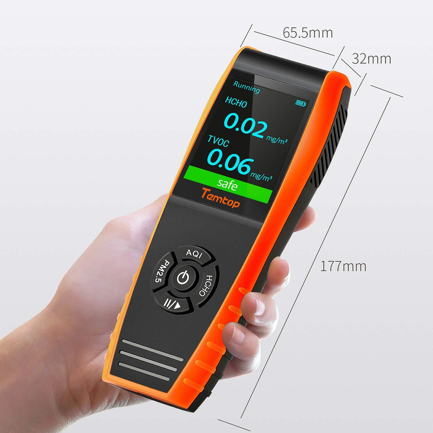 Temtop LKC-1000S+ 2nd Generation Data Export Air Quality Monitor HCHO PM2.5 PM10 TVOC - Elitech UK