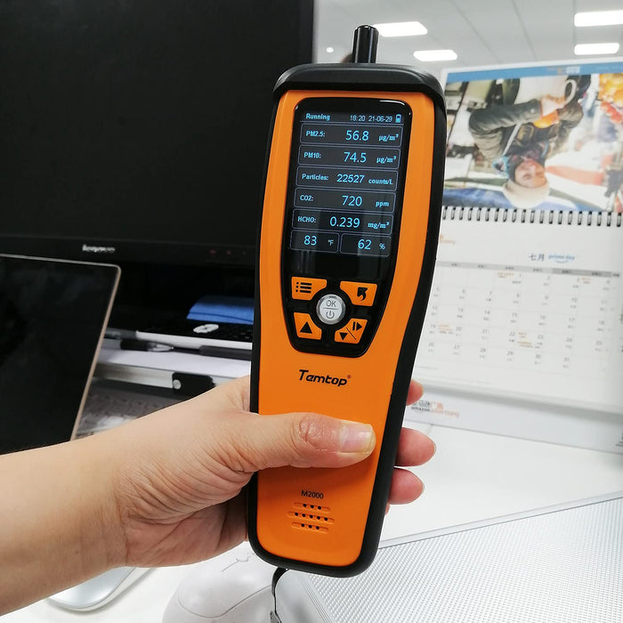 Temtop M2000 CO2 Air Quality Monitor Easy Calibration Audio Alarm - Elitech UK